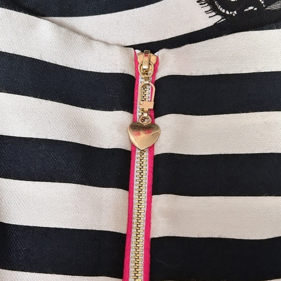 Eliza J Dress Rayon Blend Sheath Lace Lacy Stripes Scuba Sleeveless - Picture 12 of 15